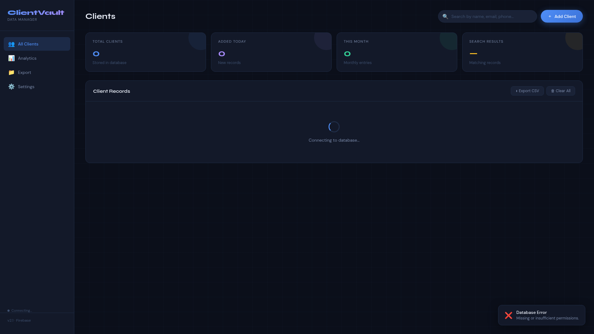 ClientVault — Data Manager